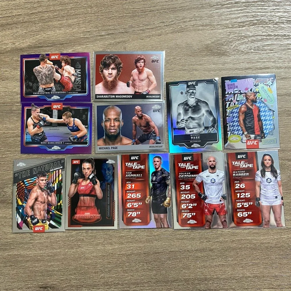 2025 Topps Chrome UFC (Lot of 11) - Various Fighters Refractor Parallels Variety
